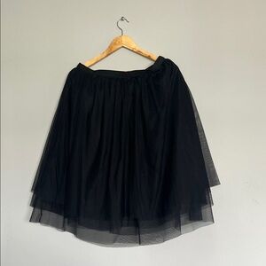 Chic Black Layered A-Line Skirt
